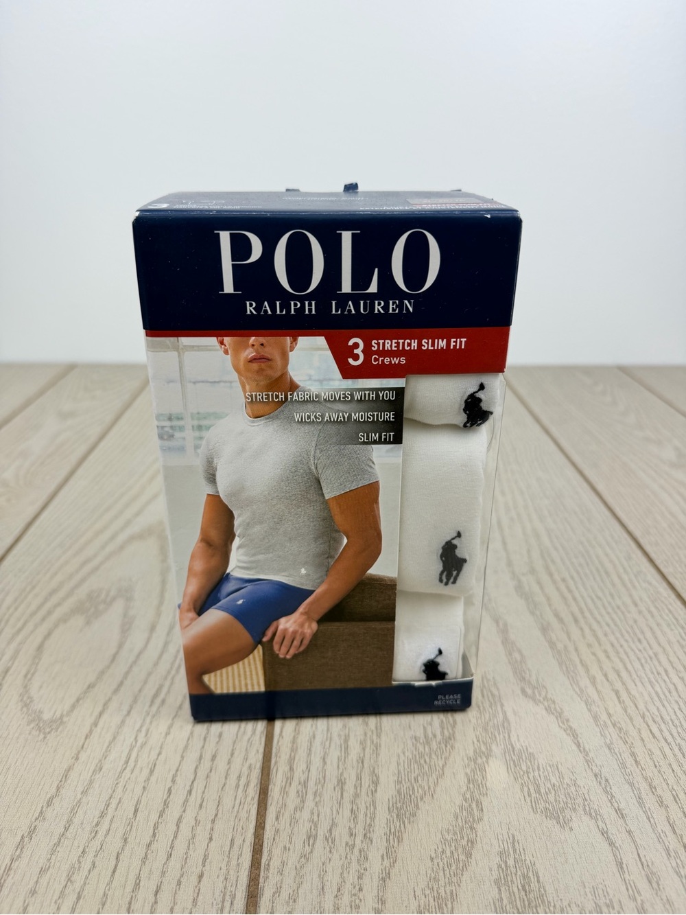 Polo Ralph Lauren Men's 3 Pack Cotton Stretch Slim Fit Crews XL White $45